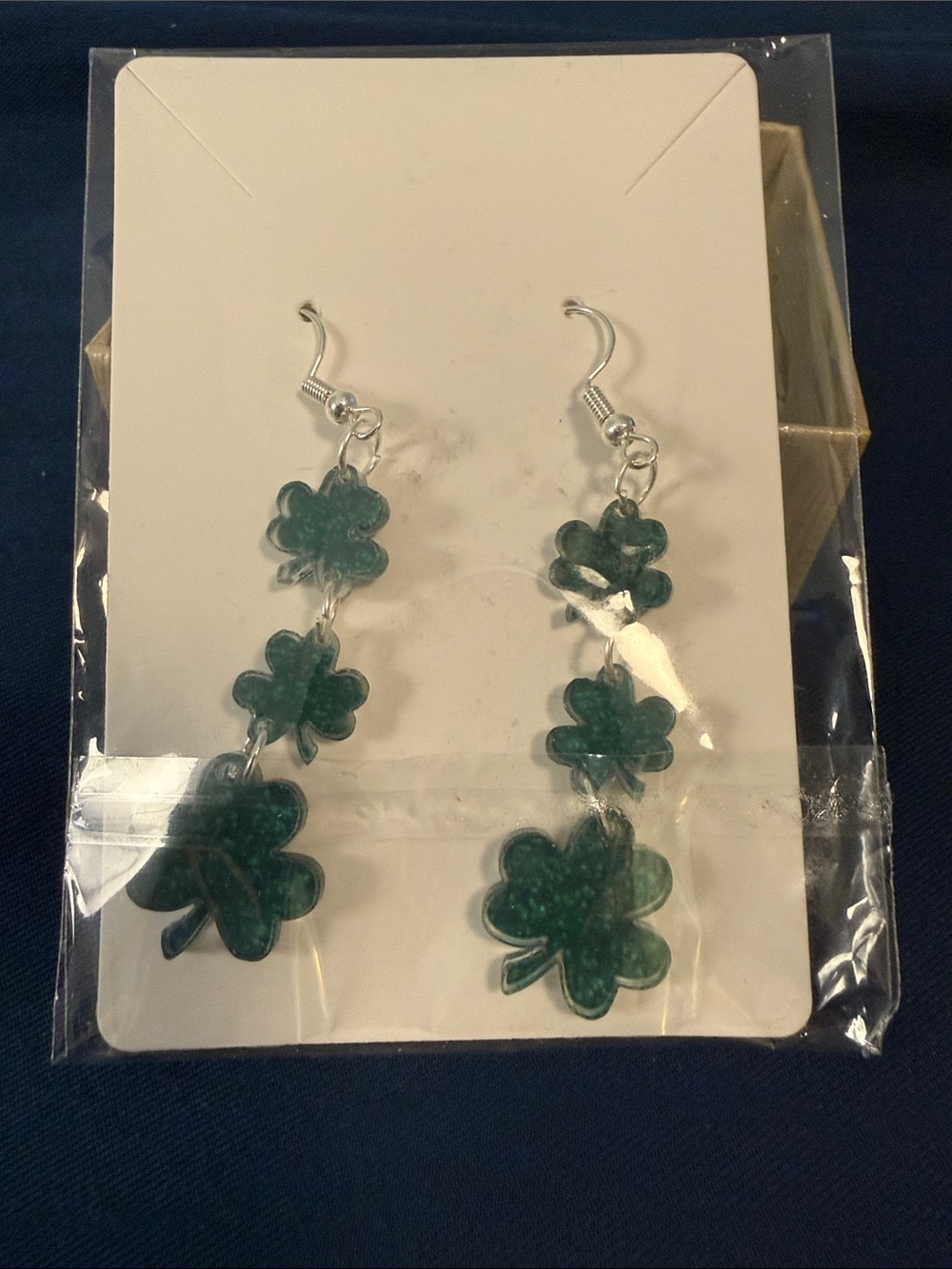 Assorted Glitter Holiday Earrings - Red, Green, Pink, White - Picture 3 of 5